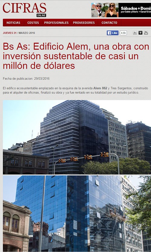 Bs As: Edificio Alem, una obra con inversi�n sustentable de casi un mill�n de d�lares