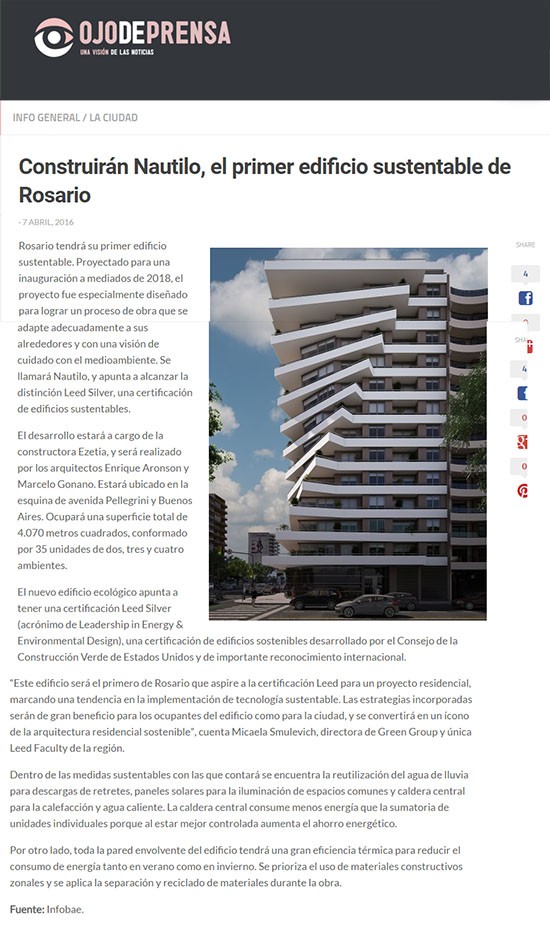 Construir�n Nautilo, el primer edificio sustentable de Rosario