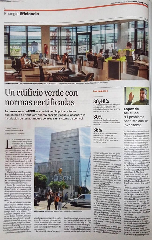 Un edificio verde con normas certificadas